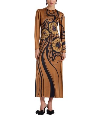 La DoubleJ - Clingy Swing in Big Blooms Placee Brown