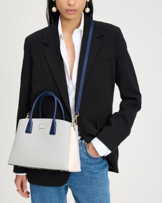 Serena Color Blocked Saffiano Leather Satchel