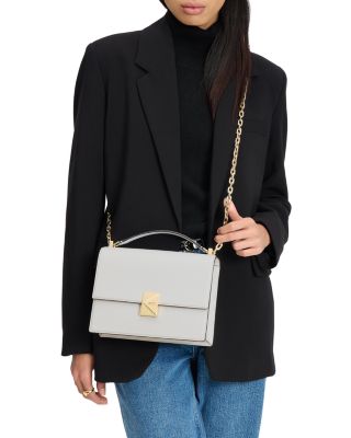 Deco Pebbled Leather Small Chain Shoulder Bag 