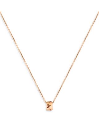 Gucci - 18K Rose Gold Icon Polished Logo Ring Pendant Necklace, 15.7-18"