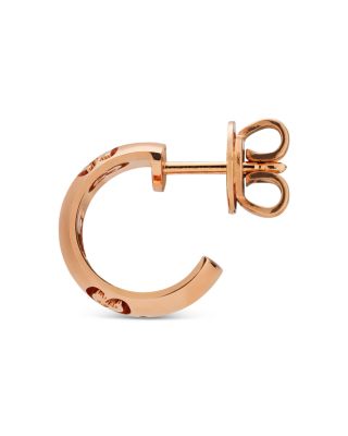 18K Rose Gold Icon Logo Hoop Earrings