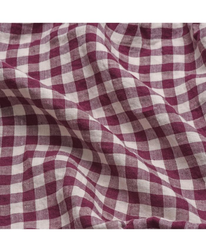 Gingham Linen Blend Pillowcase Pair, Queen