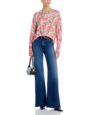 100% Cashmere Spring Floral Crewneck Sweater - Exclusive