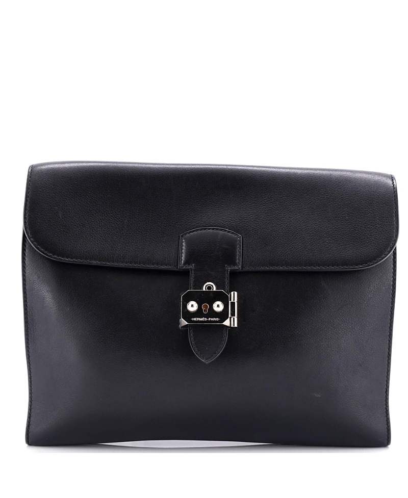Pre-owned Pre-owned Hermes Hermes 29 Sac A Depeches Messenger Bag Evergrain In Black