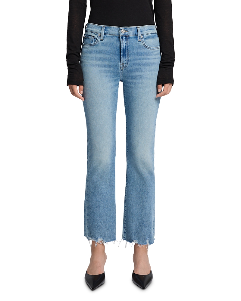 7 For All Mankind Logan Stovepipe High Rise Crystal Embellished Jeans In Ode To In Amuse Me