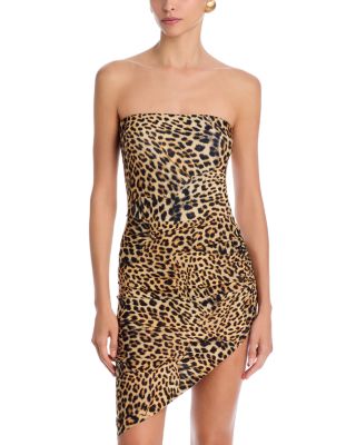 Norma Kamali - Strapless Side Drape Mini Dress