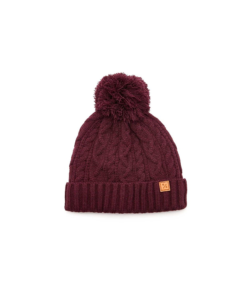 Shop Northern Classics Unisex Cable Knit Pom Pom Hat - Baby, Little Kid, Big Kid In Cranberry