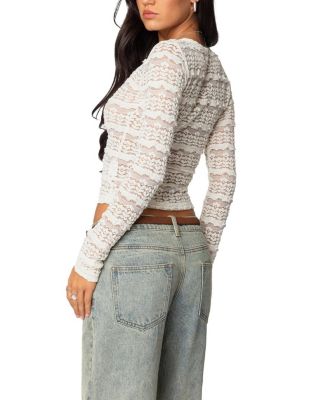 Daisey Textured Sheer Lace Top