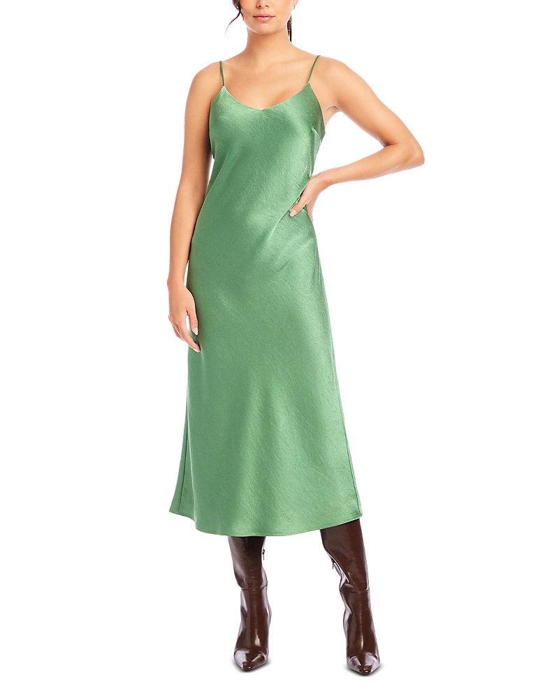Shop Fifteen Twenty Bias Midi Dress In Sage