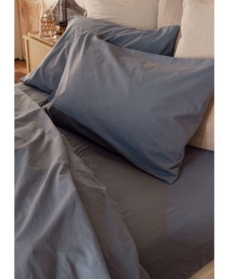 Washed Cotton Percale Fitted Sheet, King