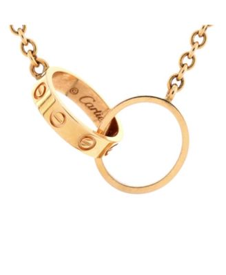 Pre-Owned Cartier Love Interlocking Necklace 18K Rose Gold