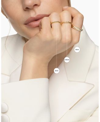 Sculpted Cable Pav&eacute; Band Ring in 18K Yellow Gold with Diamonds