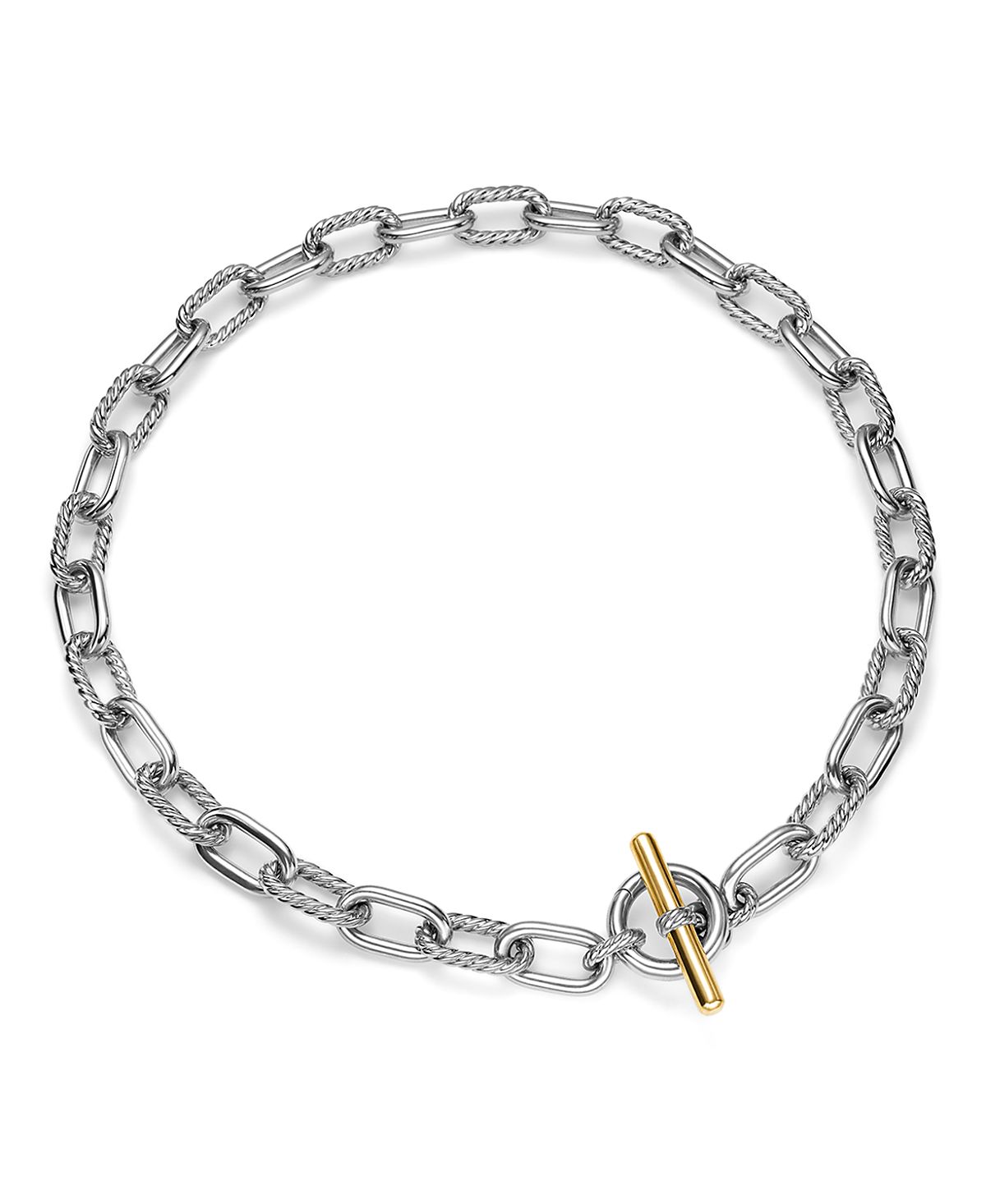 David Yurman Dy Madison Toggle Chain Necklace with 18K Yellow Gold