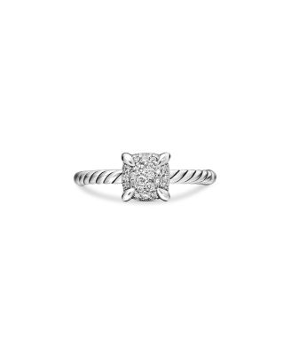 Sterling Silver Petite Ch&acirc;telaine&reg; Diamond Pav&eacute; Cable Ring