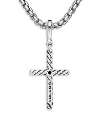 Sterling Silver Amulets Diamond Cross Pendant