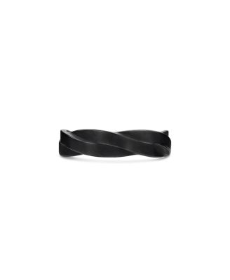Men's DY Helios Band Ring in Black Titanium, 6mm
