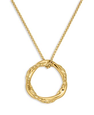 David Yurman - 18K Yellow Gold Petite Infinity Pendant Necklace with Diamonds, 17"