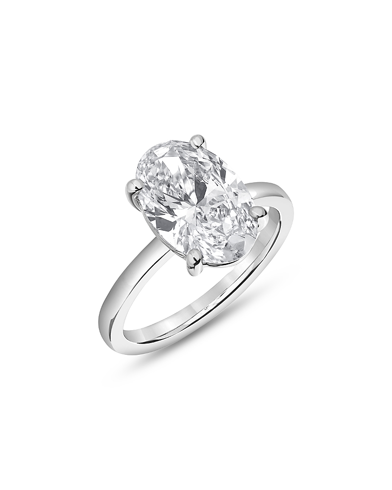Bloomingdale's Fine Collection Certified Lab Grown Oval Diamond Engagement Ring in 18K White Gold, 2.0 tcw