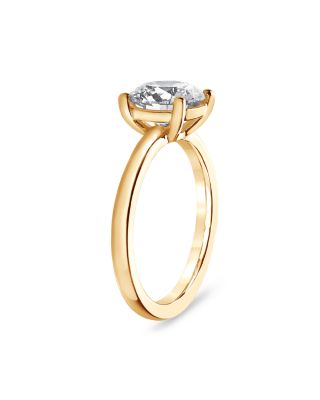 Certified Lab Grown Round Diamond Engagement Ring in 18K Yellow Gold, 5.0 tcw
