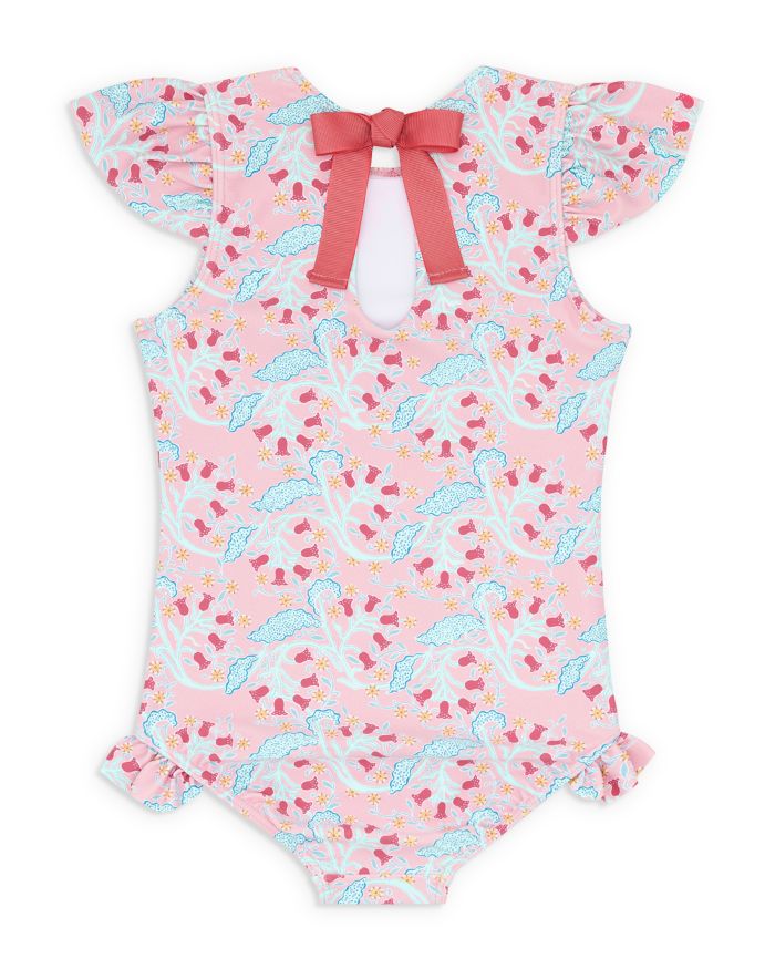 Girls' Bluebells Ruffle One Piece Rash Guard Swimsuit - Baby, Little Kid, Big Kid