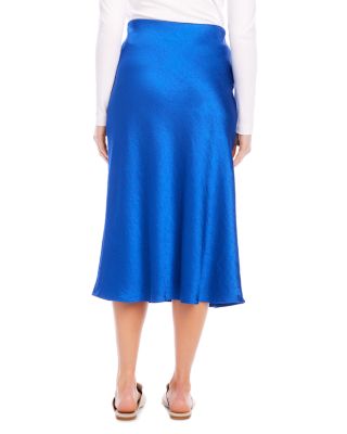 Bias Cut Midi Satin Skirt