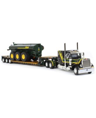  1/64 Black Husky Peterbilt w/ Fontaine Renegade Lowboy & Husky Manure Spreader, DCP - 14 Years+ - Ages 5-7