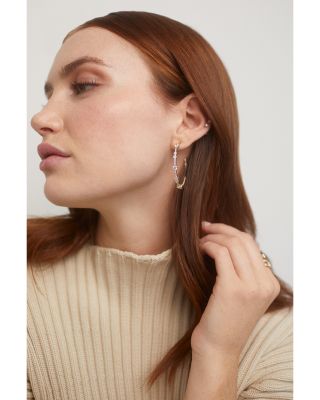 Cassi Cubic Zirconia Skinny Medium Hoop Earrings