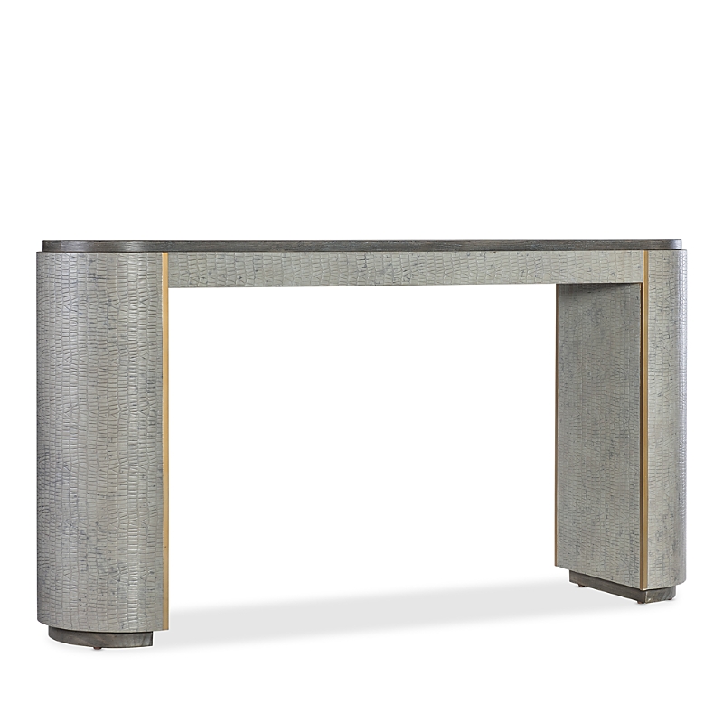 Hooker Furniture Dylian Leather Console In Gray