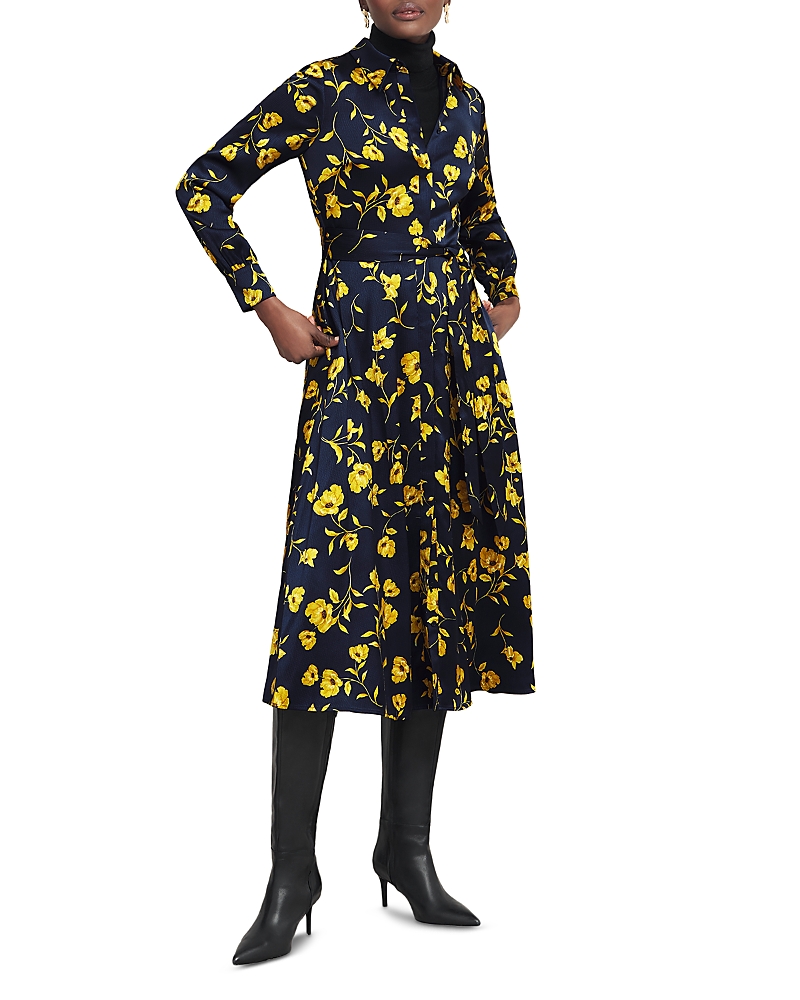 HOBBS LONDON AMELIA SATIN SHIRT DRESS