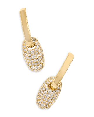 Kendra Scott - Bailey Pav&eacute; Dangle Huggie Hoop Earrings
