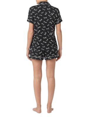 Printed Short Sleeve Boxer Pajama Set