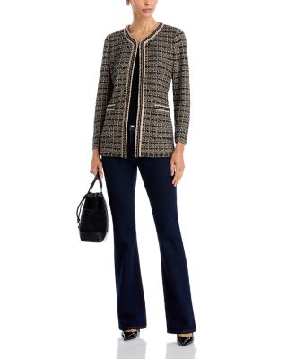 Contrast Trim Tweed Knit Jacket - Heritage Fit