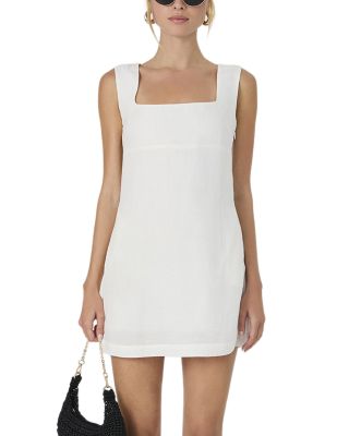 FRENCH CONNECTION - Birdie Linen Blend Square Neck Dress