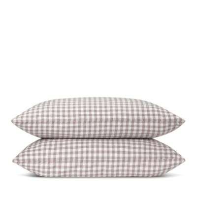  Gingham Linen Blend Pillowcase Pair, King