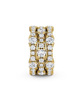 3 Row Pav&eacute; Ring in 14K Yellow Gold, 4.65tw Round Brilliant Lab Grown Diamonds