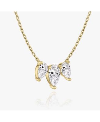  Arc Necklace in 14K Yellow Gold, 2.0ctw Pea Lab Grown Diamonds
