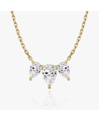  Arc Necklace in 14K Yellow Gold, 2.0ctw Pea Lab Grown Diamonds