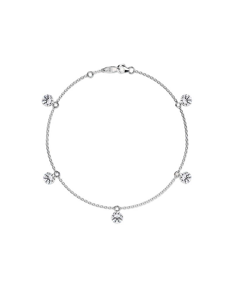 Vrai Floating Station Bracelet in 14K White Gold, 2.5ctw Brilliant Round Lab Grown Diamonds · 7