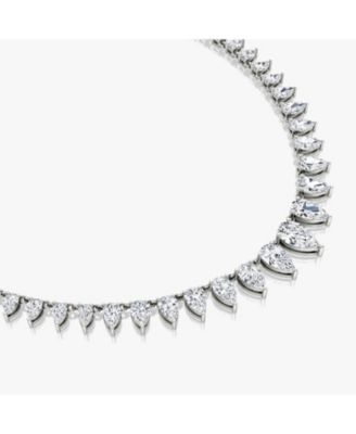  Pear Tennis Necklace in 14K White Gold, 26ctw Pear Lab Grown Diamonds