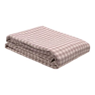 Piglet in Bed - Gingham Linen Blend Duvet Cover, Queen