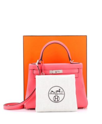 Kelly 28 Handbag Pink Evercolor with Palladium Hardware