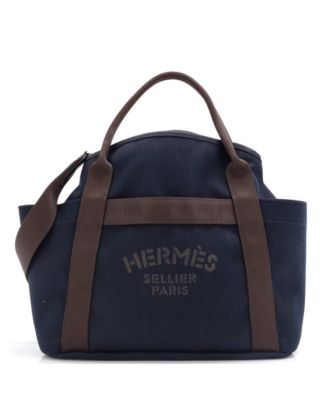 Pre-Owned Hermes Sac De Pansage Groom Handbag Canvas