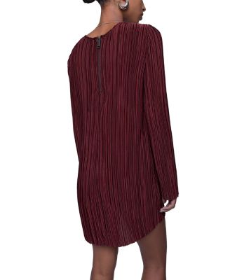 Iris Pleated Long Sleeve Mini Dress