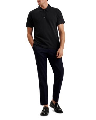 Elgrave Regular Fit Short Sleeve Textured Zip Polo 