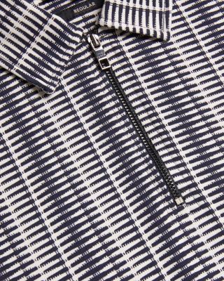 Capuzzo Regular Fit Zip Up Long Sleeve Polo