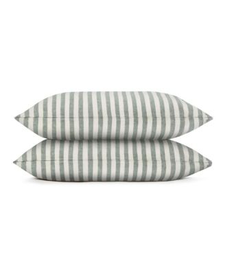 Piglet in Bed Pembroke Stripe Linen Blend Pillowcases, Queen