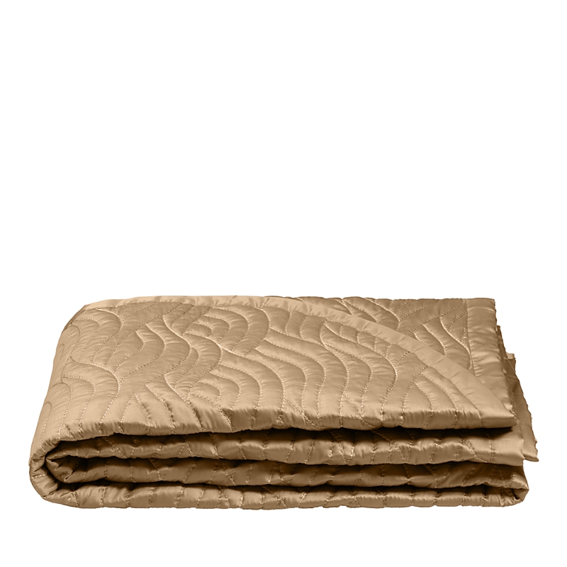 Dea Luxury Linens Pelago Quilted Coverlet, Queen In Mocha