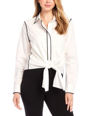 Karen Kane - Contrast Trim Button Front Shirt