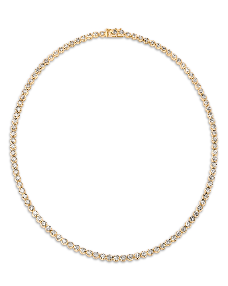 Bloomingdale's Fine Collection Diamond Crown Set Tennis Necklace In 14k Yellow Gold, 10.0 Ct. T. W. In Gold