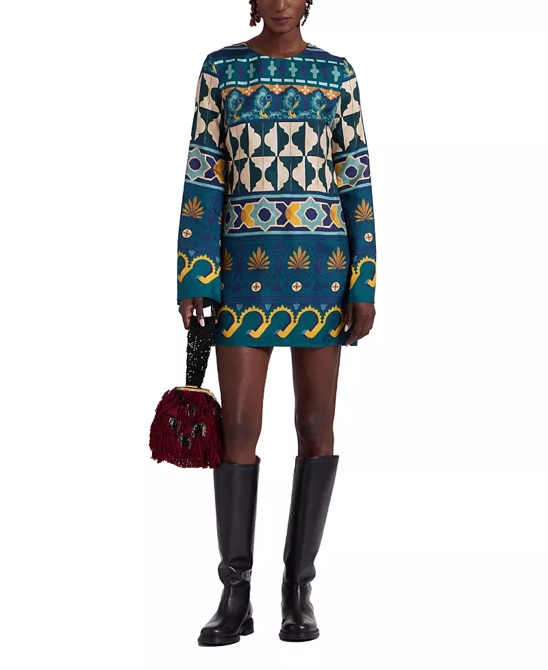 La DoubleJ Mini Supreme Swing Dress in Casareale Placee Emerald